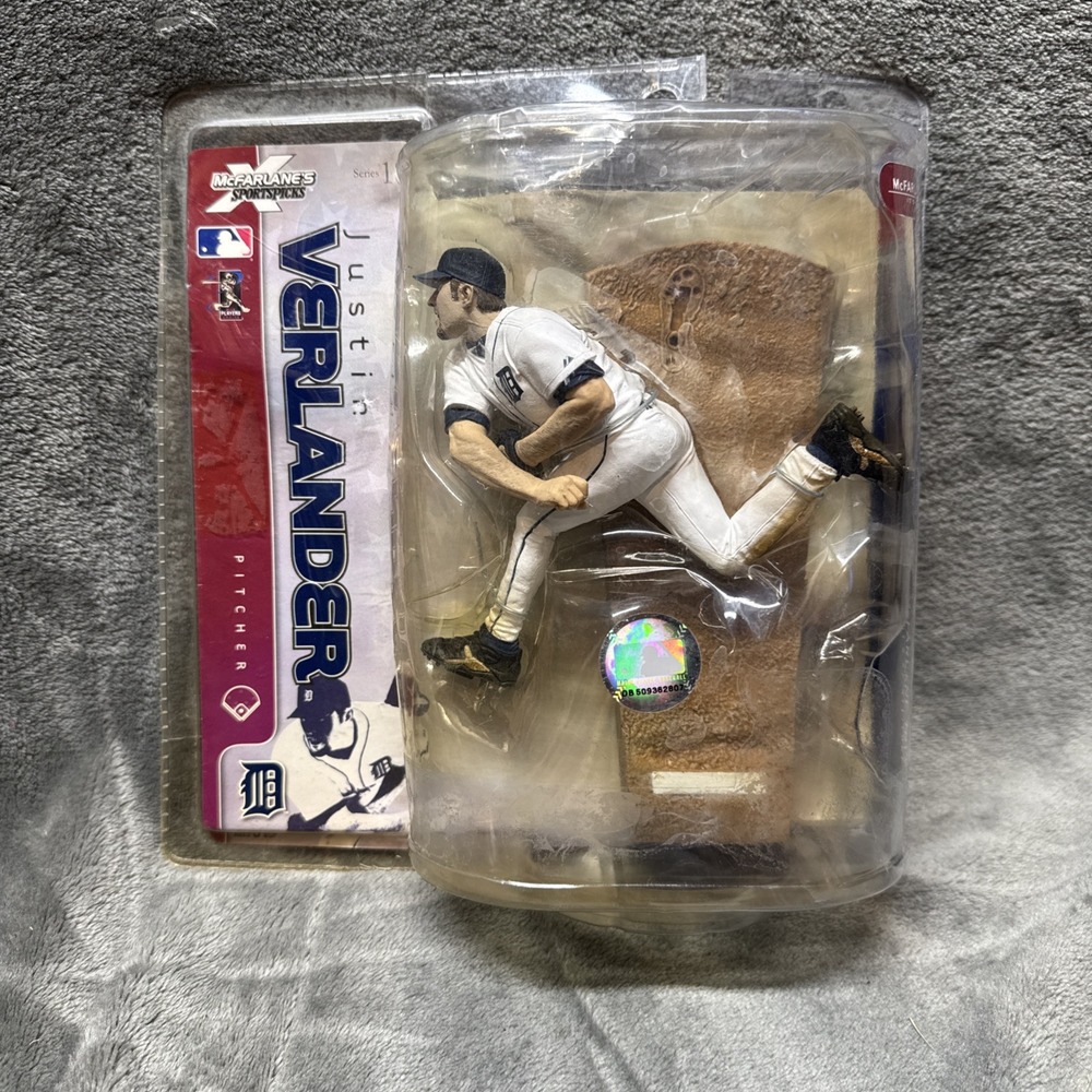 MLB Sports Pick Series 18 Justin Verlander White Jersey New In Box Sealed Of 6